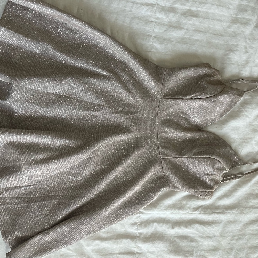 Windsor Shimmery Taupe Midi Dress